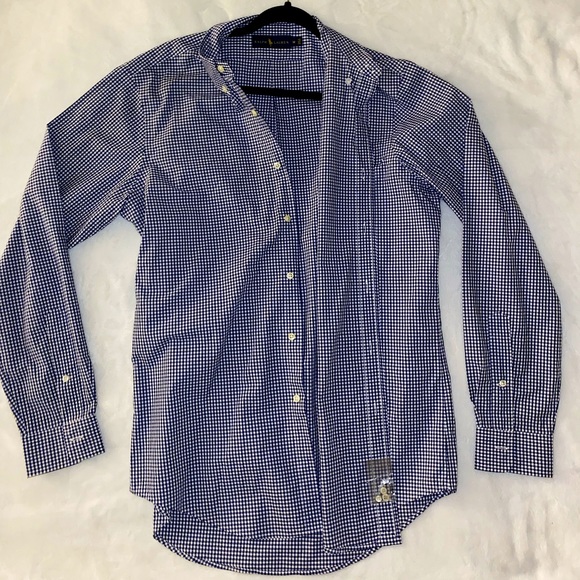 NEW Ralph Lauren Classic Fit Gingham Stretch Poplin Button Up Shirt - Picture 4 of 6